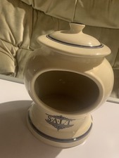 The 1869 Victorian Pottery Company Salt Pig Blue and Cream