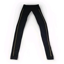 Sass & Bide Leggings Size 6 US 0 Vintage Laser Jersey Gold Studded Low Rise