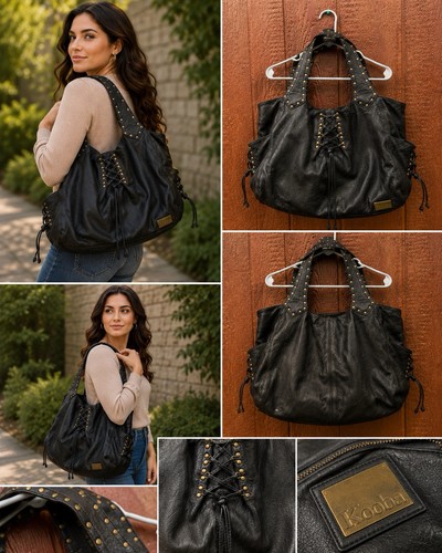 Kooba black leather studded - kooba,