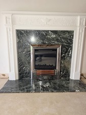 Marble fireplace with - fireplace, flame