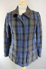 JOULES NAVY & KHAKI LADIES PURE WOOL COUNTRY SPORTS TWEED FIELDCOAT: SIZE 10