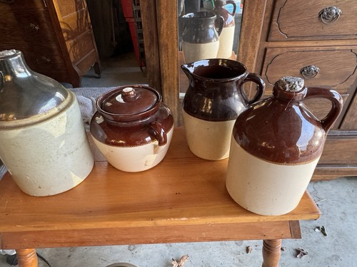 Antique vintage tone crocks - vintage,