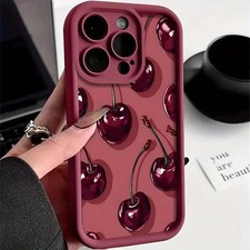 Burgundy Cherry Phone Case For