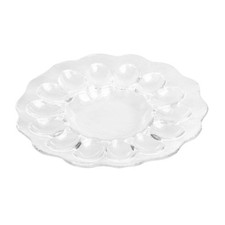 Glass deviled egg plate 30cm - deviled,