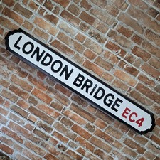 London Bridge Sign Wooden Old