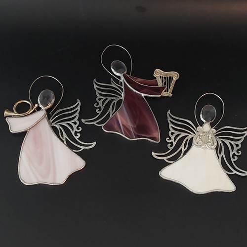 Vtg stained glass set - 6",