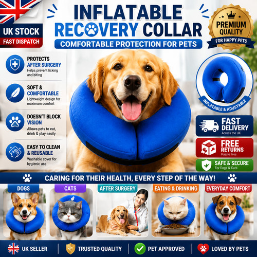 Dog cat inflatable collar soft - inflatable,