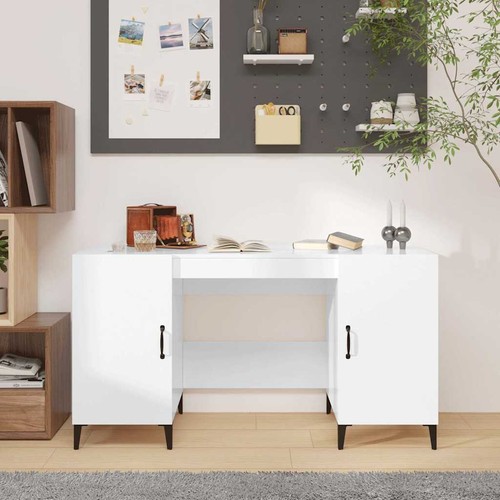 Desk high gloss - high, white