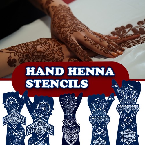 Hand mehndi henna stencil - henna,