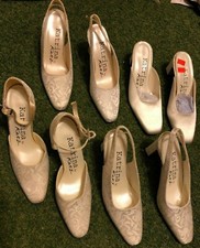 4 PAIRS KATRINA By KATZ LADIES SHOES SIZE 3 & 3.5 in CREAM WEDDING DAY & EVENING