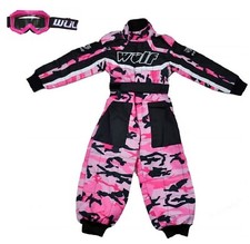 WULF Kids Motocross Kart Suit Girls Quad Dirt Bike BMX MTB Motorcycle MX Goggles
