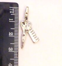 Hair Stylist Tools Silver Tone European Bracelet Clip-on Charm Hairdresser Gift 