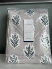 Elegant Timeless  Sanderson Flax Sessile Leaf Large Pencil Pleat Lined Curtains