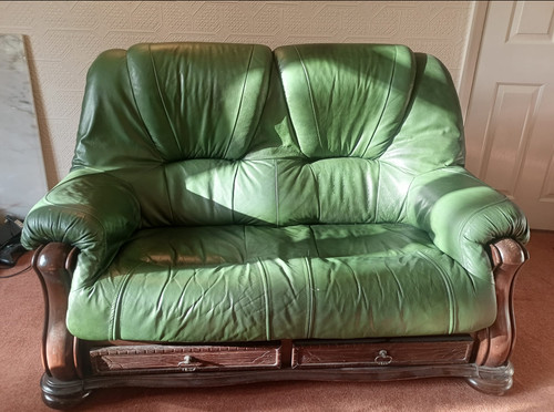 Leather antique sofa in - antique,