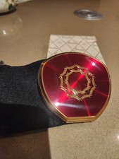 Red Enamel Gold Stratton Compact Mirrored Case Vintage 1950s