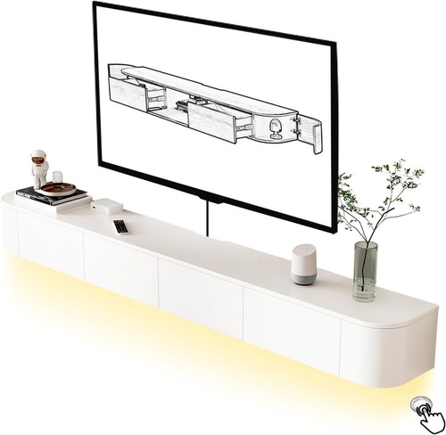240cm black led floating - 240cm, tv