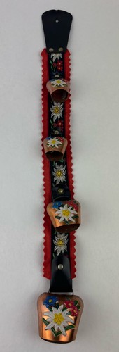 Floral brass cow bell - brass,