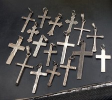 Joblot 17 Old Vintage/Antique Silver Cross Pendants. Wholesale Resale 