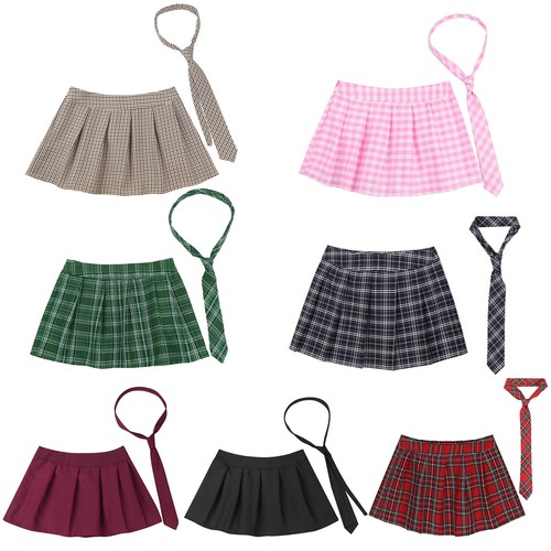 Women pleated mini plaid - pleated,