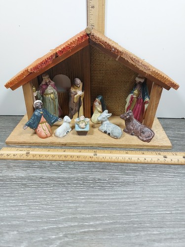Nativity set hand painted - nativity,