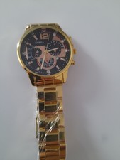 Geneva Watch With Gold Coloured Metal 14 Cm Strap. BN