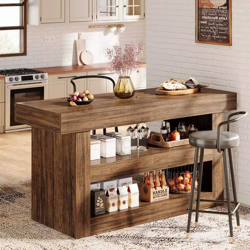 Brown wood kitchen - in.,
