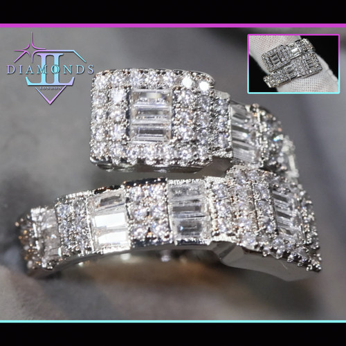 Iced out baguette diamond ring - iced,