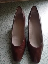 Womens Vintage Carvela Dark Brown Real Leather MidHeel Court Shoes SizeEu38/Uk 5