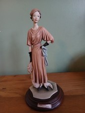 ADL Italy Vittorio Tessaro WOMAN IN SALMON COLOURED DRESS & HAT Figurine Signed