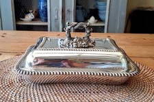 Victorian Entree Dish & Cover Old Sheffield Silver Plate by James Dixon & Sons