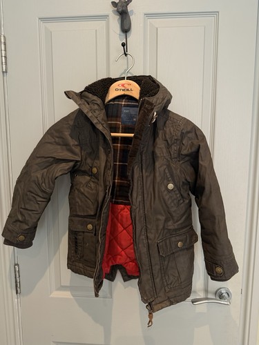 Boys brown waxed cotton - brown,
