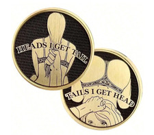 Funny Heads and Tails Coins,Heads I Get Tail -Tails I Get Head Double Side Coin