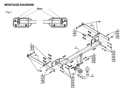 Swan neck tow bar - swan, mercedes