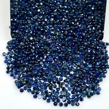 100 Pcs Natural Blue Sapphire 1.5mm Round Cut Calibrated Loose Gemstones Lot