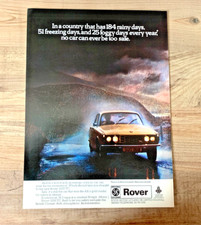 ROVER 2200 TC 1970s - FRAMEABLE COLLECTIBLE ORIGINAL CLASSIC CAR ADVERT