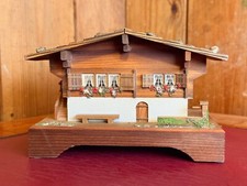 Vintage Wooden German Chalet House – Cuendet Swiss Wind-Up Music Box