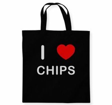 Chips I Love Tote Bag Reusable Cotton Shopping Bag