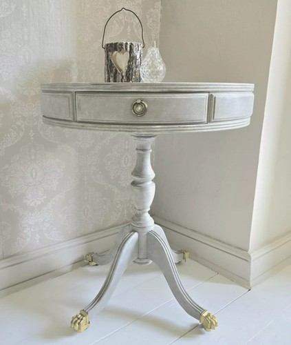 Hand painted grey - vintage, drum