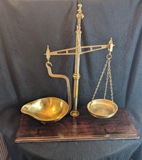 Antique brass weighing scales - antique,