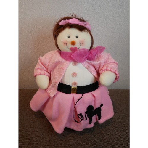 Pink poodle skirt snowman - skirt,