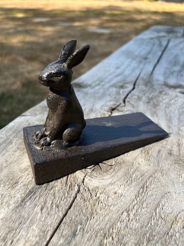 Cast iron rabbit doorstop door - iron,