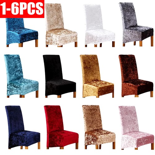 Velvet dining chair covers - 6x,