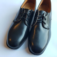 Deputy English mens black leather shoes UK8 Euro41.5 rubber sole vintage