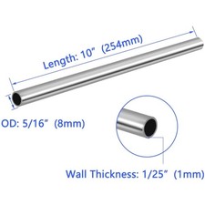 Round Metal Pipe 10" Length