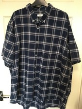 Cotton Traders 3XL,  Men's Short Sleeve, Cotton, Blue/White Check Shirt. Ex Cond