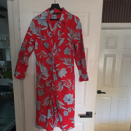 Zara woman size dress red - l,