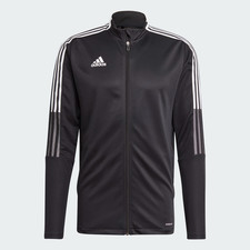 Adidas TIRO 21 Track Top Zip Pockets Football Mens Black - Size Medium - RRP £40