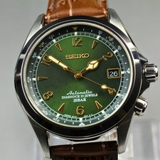 Near MINT SEIKO Alpinist 6R15-00E1 SARB017 Men's Automatic Watch Green Dial 988