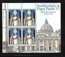 (FS559) Vatican Full sheets 2014 Beatification of Pope Paul VI €0.70MNH