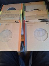 12 GREY CARD/POLYTHENE LINED RECORD SLEEVES FOR 7-INCH SINGLES GOOD COND.